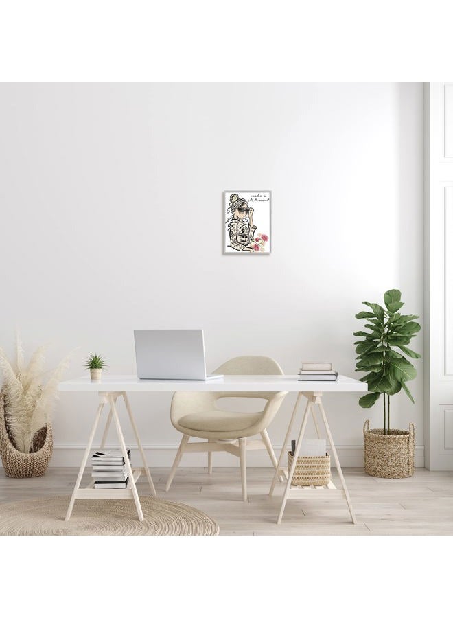 Stupell Industries Make A Statement Expression Fashionista Spring Florals, Designed by Elizabeth Medley Gray Framed Wall Art, 11 x 14, Tan - Image 2