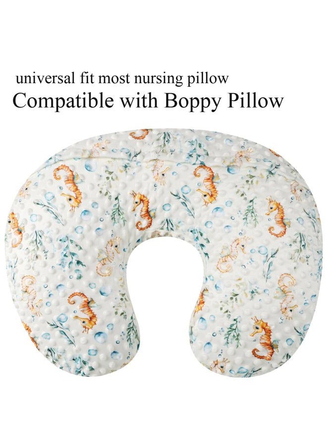 Bilokonda Dot Nursing Pillow Cover Set 2 Pack Nursing Pillow Slipcovers, Ultra Soft Compatible with Boppy Pillow,Standard Pillow for Baby Boy Girl Blue, Seahorse - Image 4