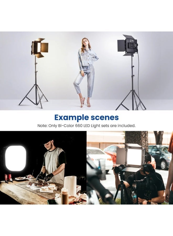 نيوير 2 Pack Bi-Color NL660 LED Video Light and Stand Kit - Image 3