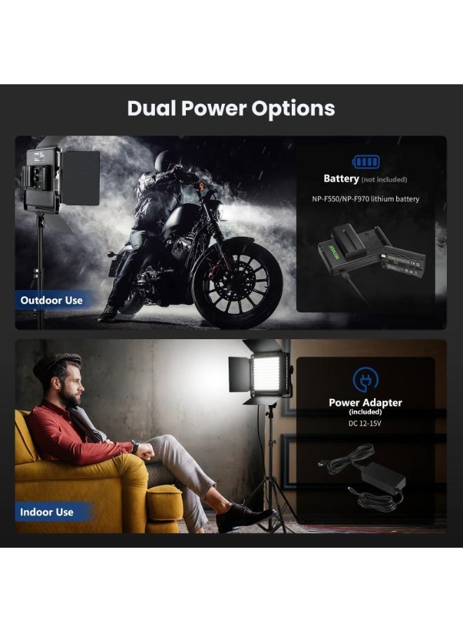 نيوير 2 Pack Bi-Color NL660 LED Video Light and Stand Kit - Image 5