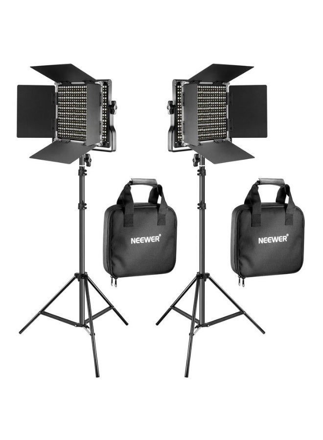 نيوير 2 Pack Bi-Color NL660 LED Video Light and Stand Kit - Image 1