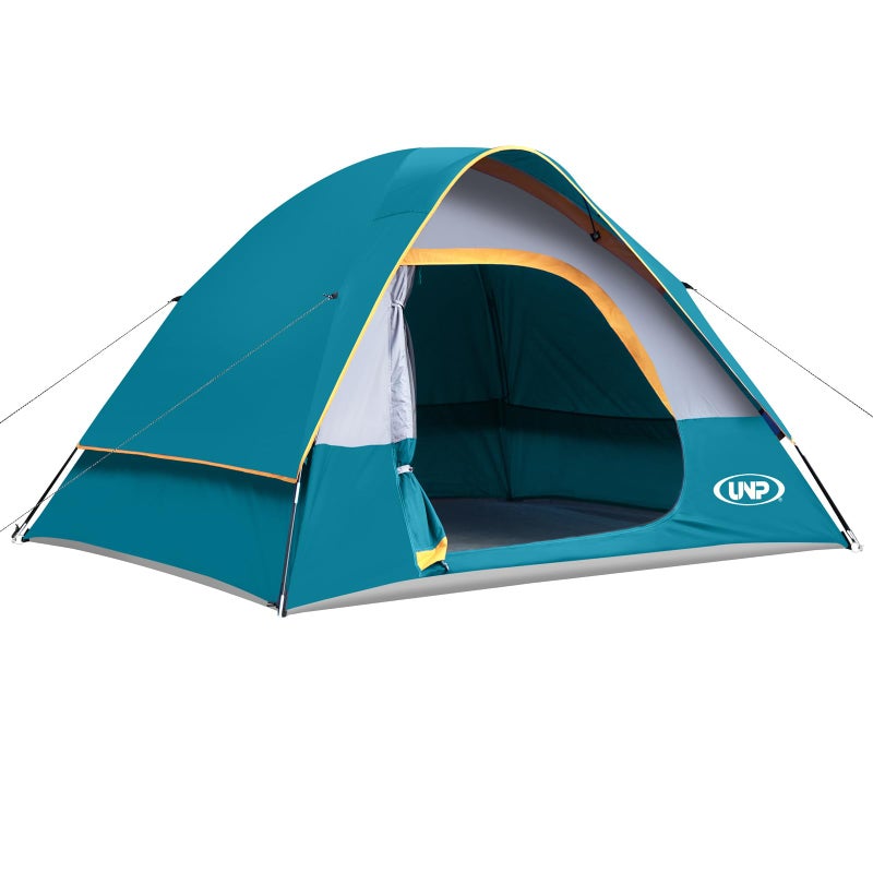 UNP Camping Tent 4 Person, Waterproof Windproof Tent with Rainfly Easy Set Up Portable Dome Tents for Camping (Ocean Blue) - Image 4