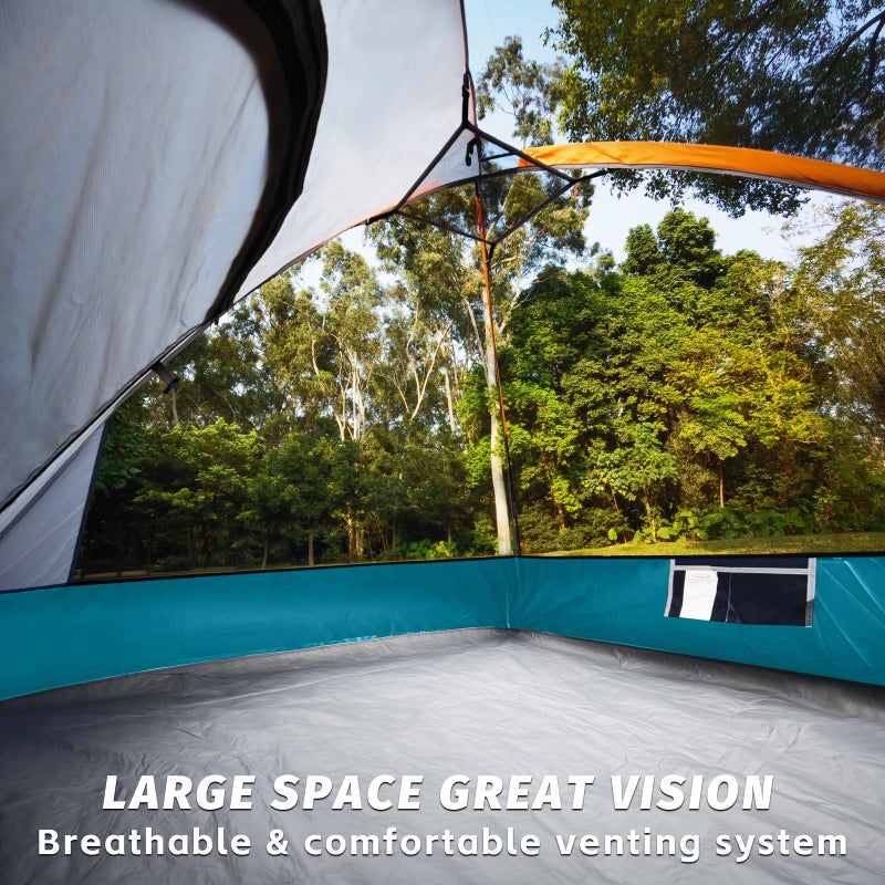 UNP Camping Tent 4 Person, Waterproof Windproof Tent with Rainfly Easy Set Up Portable Dome Tents for Camping (Ocean Blue) - Image 5