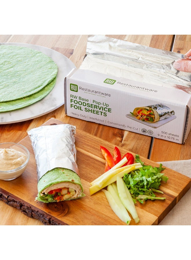 Restaurantware RW Base 10.75 Inch x 9 Inch Aluminum Foil Sheets, 500 Interfolded Foil Sheets - Pre-Cut, For Food, Silver Aluminum Foil Pop Up Sheets, Oven-Safe, Freezer-Safe - Image 3
