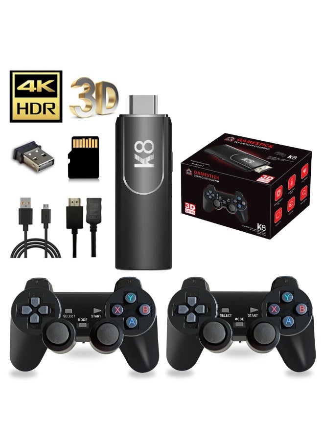 وحدة تحكم ألعاب ريترو 4K مع عصا ألعاب 64GB مدمجة و30000+ لعبة كلاسيكية و46 محاكي ووحدة تحكم لاسلكية مزدوجة 2.4G قابلة للتوصيل والتشغيل للعب على التلفاز - Image 1