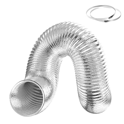 InfiniPower Flexible 8-Inch Aluminum Ducting, Dryer Vent Hose, Heavy-Duty Three-Layer Protection, 25-Feet Long for Heating Cooling Ventilation and Exhaust, Silver - Image 1