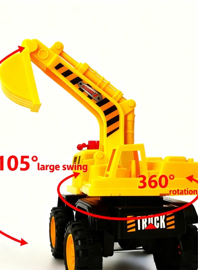 XiuWoo Excavator Toy Construction Vehicle—simulates sliding and pushing functions, rotates 360 degrees, suitable for boys and girls aged 3 and up for outdoor sand play and construction toys. - Image 5