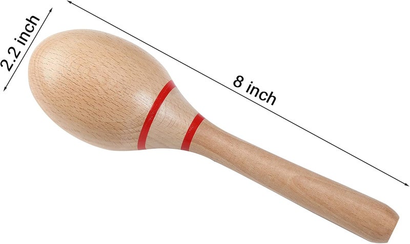 DOMG Maracas, Professional Wooden Rumba Shakers Hand Percussion Rattles Latin Musical Instrument with Clear Salsa Rhythm for Adults Kids Party Game Playing, Set of 2 - Image 2
