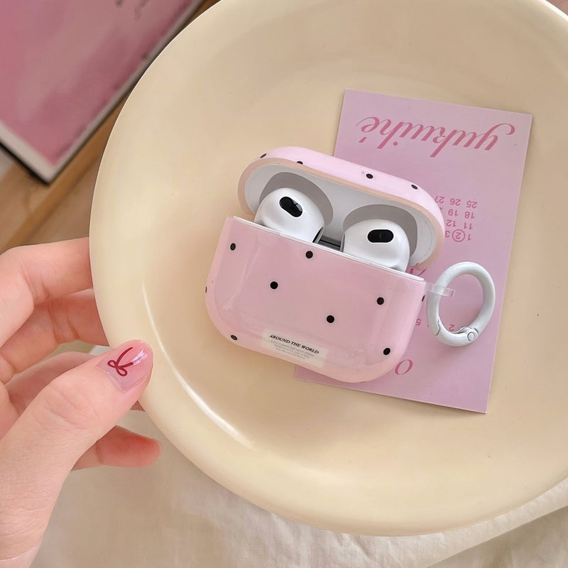 Pink Polka Dot Earphone Case Cover for Airpods Pro 2nd Generation - Image 3