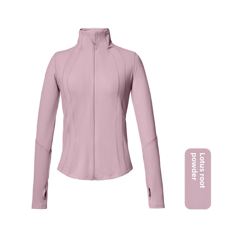 Generic 2023 Slim Fit Yoga Jacket Zip-up Long Sleeve Lotus root starch  - Image 1