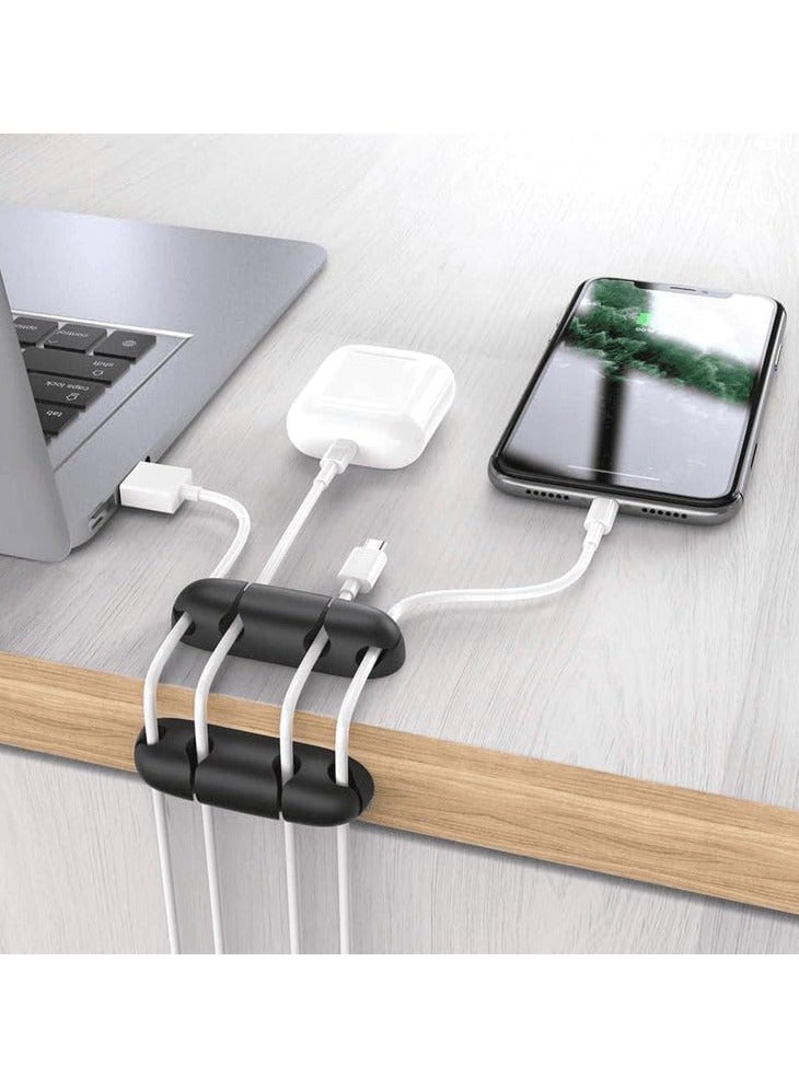 erorex Silicone Multi-Purpose Cable Clip/Organizer (5 Packs) - Black - Image 4