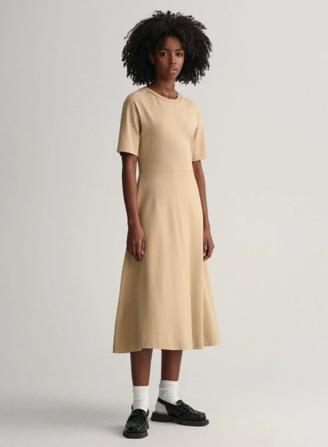 GANT Gant Flared Short Sleeve Crew Neck Dress