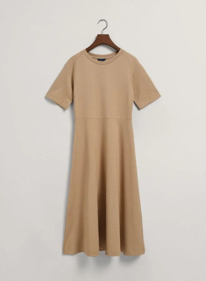 GANT Gant Flared Short Sleeve Crew Neck Dress