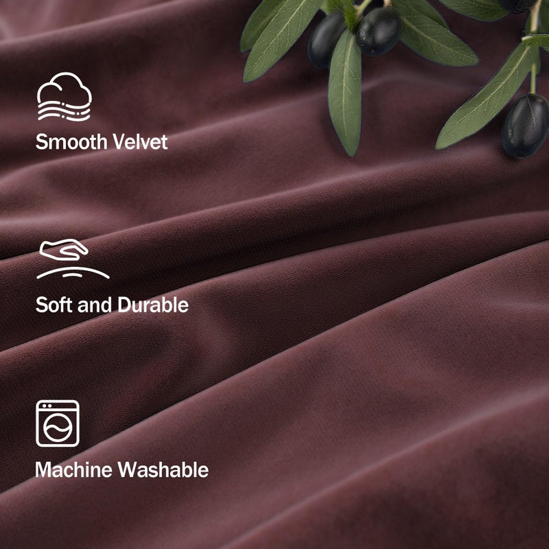 Pitalk Ruby Wine Velvet Curtains 84 Inch Length for Living Room 2 Panels Back Tab Pocket Luxury Drapes Thermal Insulated Darkening Curtain for Girls Bedroom Vintage Victorian Decor Dark Purple Red 52x84 Long - Image 2