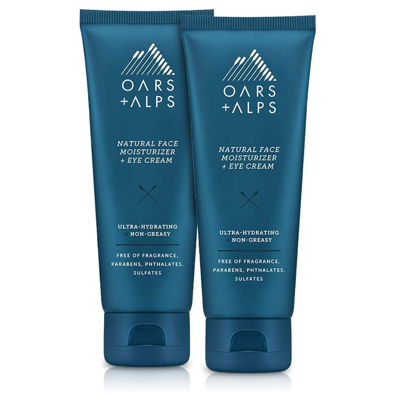 Oars + Alps Oars + Alps Face Moisturizer and Eye Cream, Dermatologist Tested Skin Care Infused with Aloe Leaf Juice and Vitamin E, TSA Friendly, 2.5 Fl Oz, 2 Pack