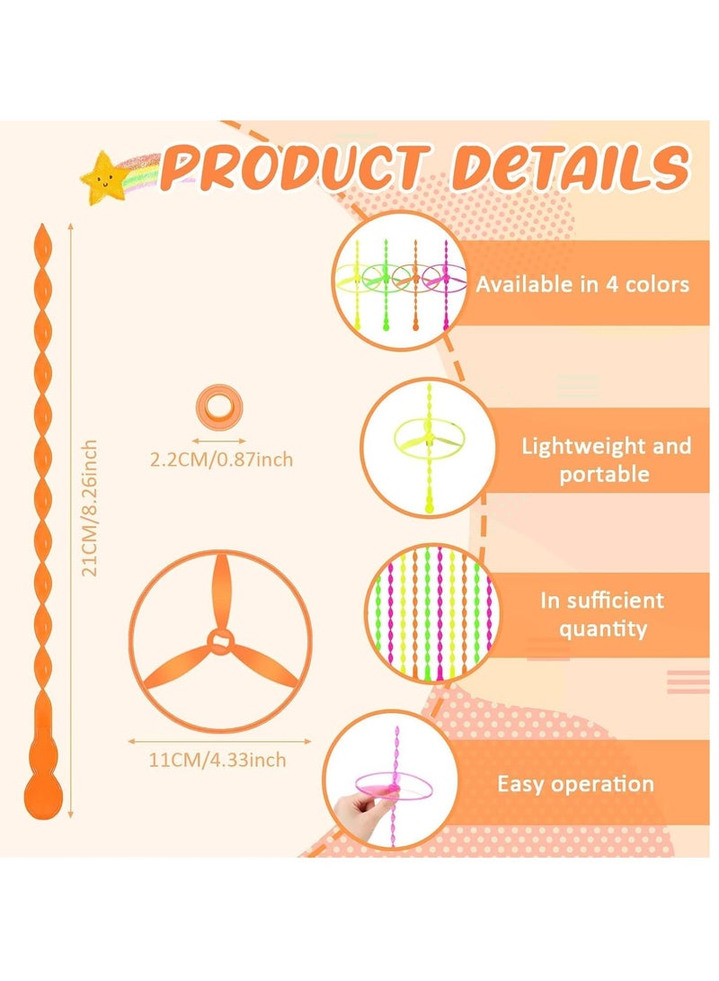 ARGT مجموعة ARGT 20 من ألعاب الطائرات الطائرة مع حلقات الإطلاق والعصي المتعرجة | مجموعة الأطباق الطائرة بسلسلة السحب المتعرجة | لعبة ممتعة في الهواء الطلق للأطفال والعائلة - Image 2