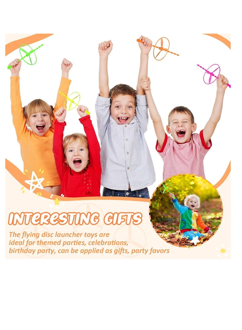 ARGT مجموعة ARGT 20 من ألعاب الطائرات الطائرة مع حلقات الإطلاق والعصي المتعرجة | مجموعة الأطباق الطائرة بسلسلة السحب المتعرجة | لعبة ممتعة في الهواء الطلق للأطفال والعائلة - Image 3