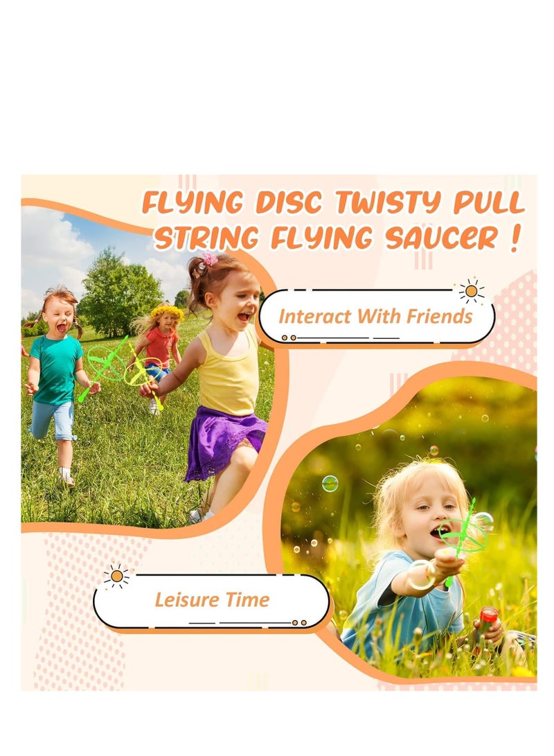 ARGT مجموعة ARGT 20 من ألعاب الطائرات الطائرة مع حلقات الإطلاق والعصي المتعرجة | مجموعة الأطباق الطائرة بسلسلة السحب المتعرجة | لعبة ممتعة في الهواء الطلق للأطفال والعائلة - Image 5