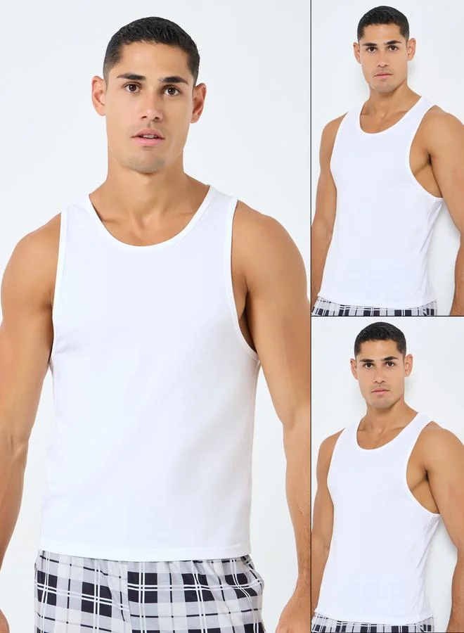 Styli Styli Pack of 2 - Cotton Stretch Round Neck Vest