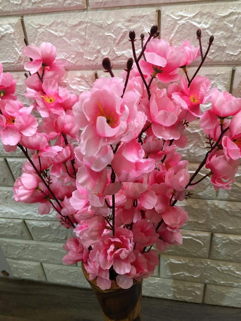 Everbuy® Artificial Baby Pink Blossom Flower Bunch for Home Decor Office | Artificial Flower Bunches for Vases (7 Sticks, 60 cm) - Image 1