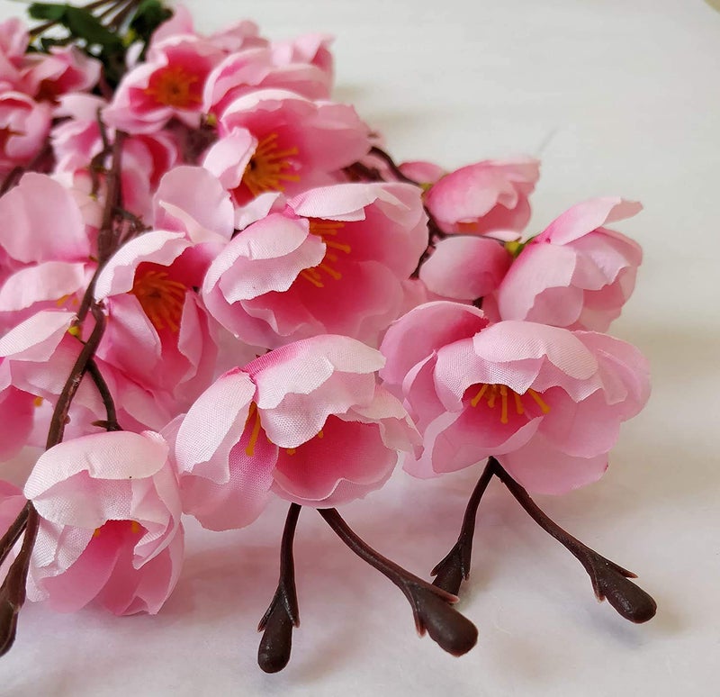 Everbuy® Artificial Baby Pink Blossom Flower Bunch for Home Decor Office | Artificial Flower Bunches for Vases (7 Sticks, 60 cm) - Image 3