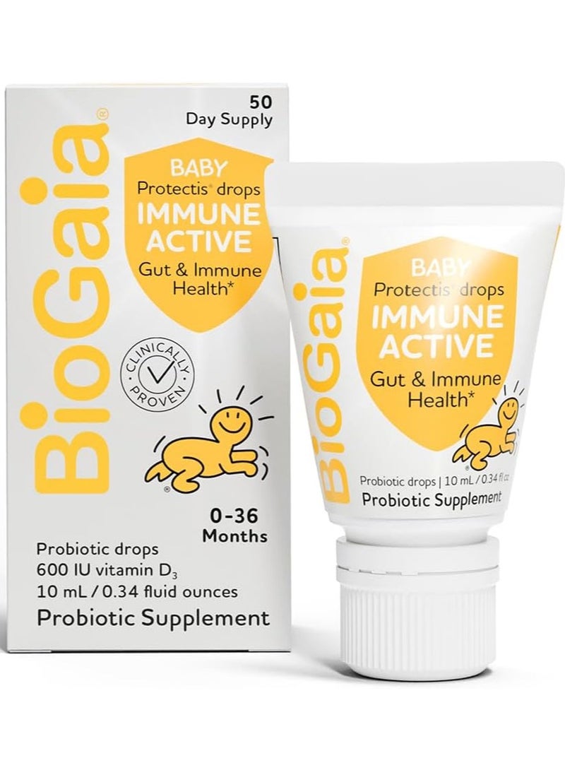 BioGaia Baby Protectis Drops, Immune Active, 0-36 Months, 0.34 fl oz (10 ml)  - Image 1