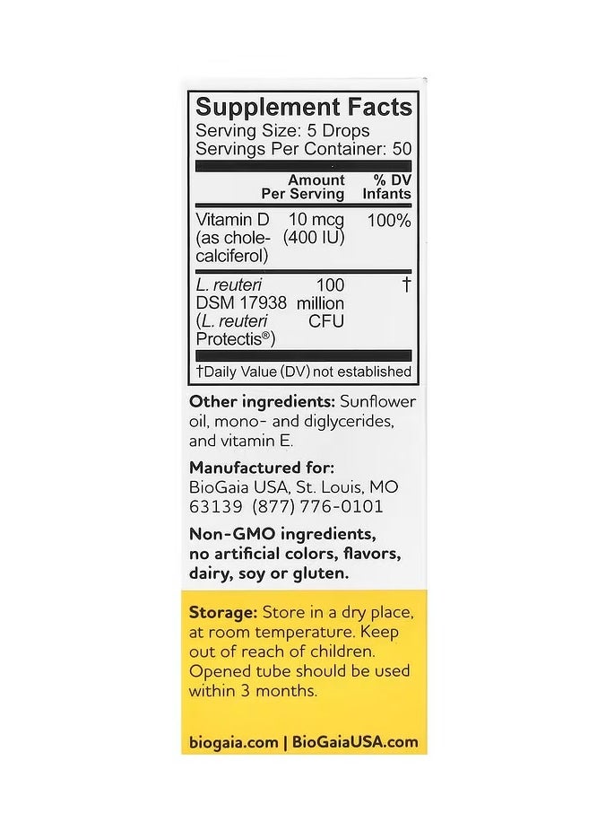 BioGaia Protectis Baby, Probiotic Drops with Vitamin D3, 0.34 fl oz (10 ml)  - Image 3