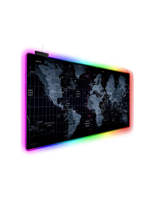 لوحة ماوس ألعاب RGB كبيرة مع قاعدة مانعة للانزلاق 14 نوعا من وضع أضواء RGB للبث المباشر والألعاب والعمل 800x300x4mm