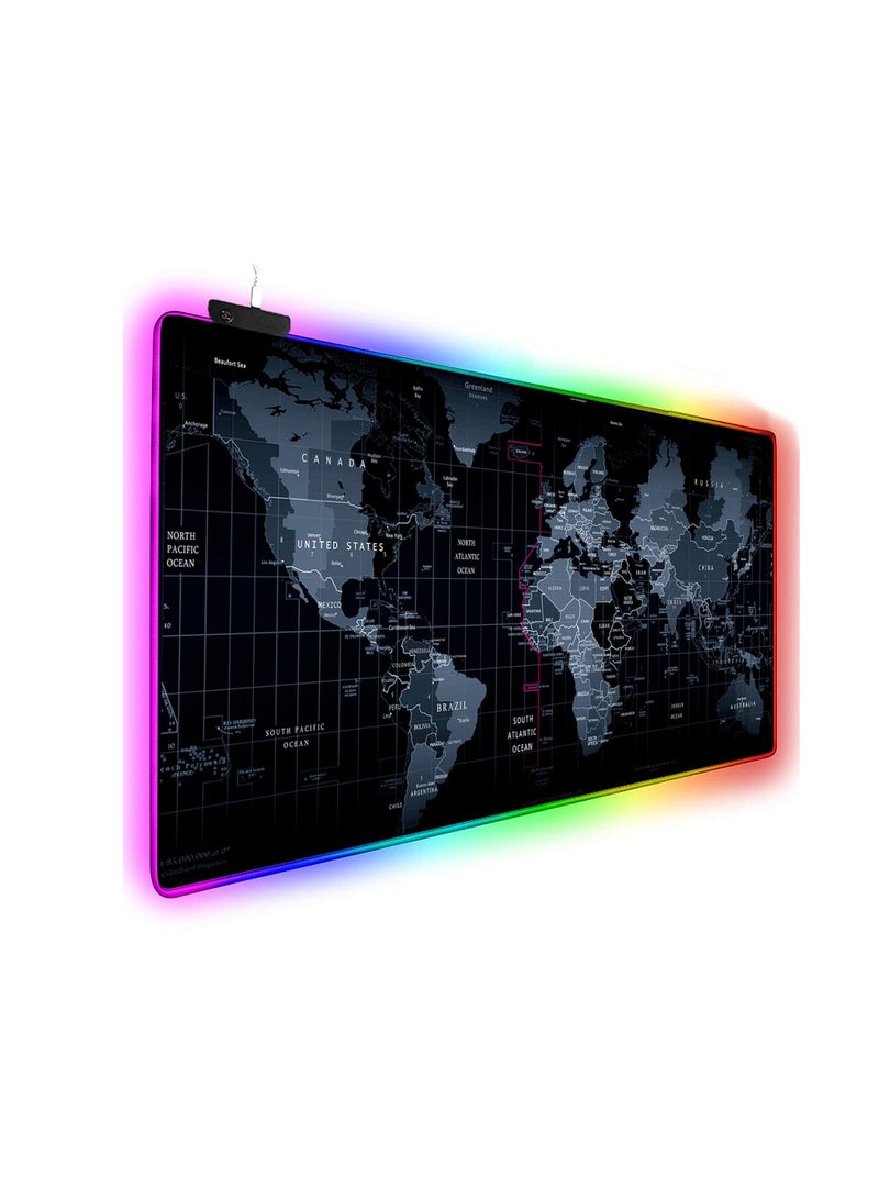 FlashHawk Large RGB Gaming Mousepad with Nonslip Base 14 Kinds of RGB Lights Mode for Live Broadcasting, Gaming and Work 800x300x4mm - Image 1