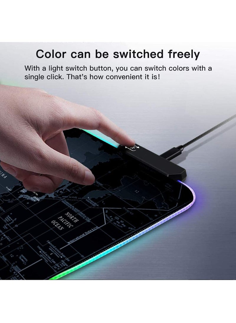 FlashHawk Large RGB Gaming Mousepad with Nonslip Base 14 Kinds of RGB Lights Mode for Live Broadcasting, Gaming and Work 800x300x4mm - Image 2