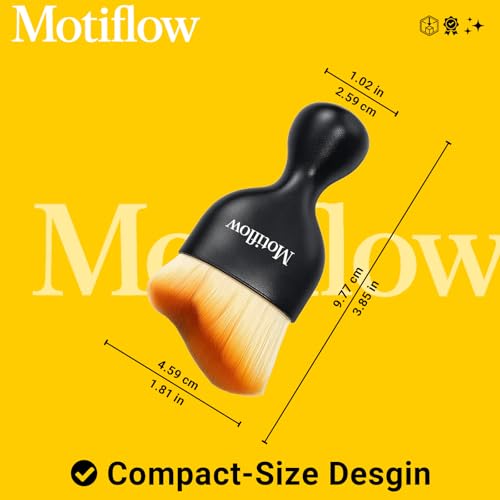 Motiflow 2 PCS Car Interior Detailing Brush, Car Detailing Supplies Soft Bristle Detailing Brush, Car Interior Cleaning Tool, Auto Detailing Brush Car Dashboard Cleaning Duster Brush (Black&Yellow) - Image 3