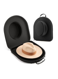 Hat Box Holder Case for Travel - Crush Proof Hat Travel Case for Mens Fedora Hats, Hard Travel Hat Box for Fedora Hat Storage, Hat Carrier with Adjustable Strap, Lightweight and Classy for Travel