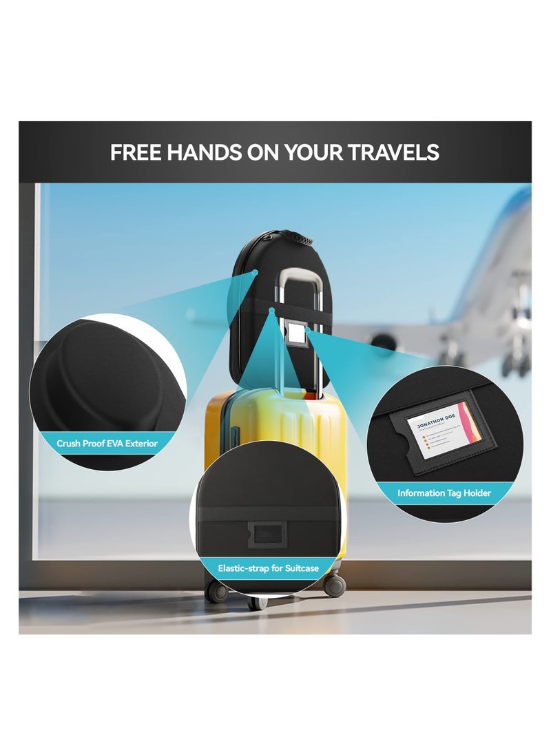 SYOSI - Hat Box Holder Case for Travel - Crush Proof Hat Travel Case for Mens Fedora Hats, Hard Travel Hat Box for Fedora Hat Storage, Hat Carrier with Adjustable Strap, Lightweight and Classy for Travel - Image 1