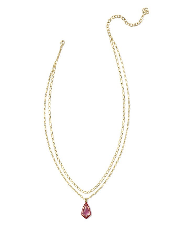 Kendra Scott Camry Enamel Framed Mlt Necklace in 14k Gold-Plated Brass, Azalea Illusion, Fashion Jewelry for Women - Image 2
