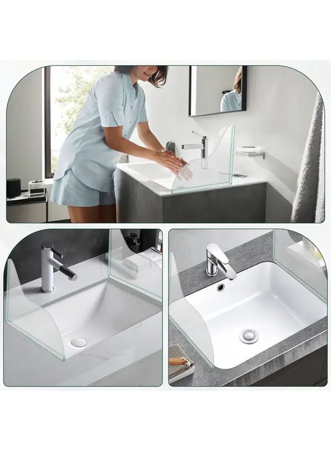 2pcs Self Adhesive Shower Splash Guards Transparent Acrylic Bathtub Corner Guards Curved Design Prevents Water Splashing Outside Tub Easy Install No Tools Needed Bathroom Safety Floor Protection Minimalist Style Sturdy Construction No Drill Guard Household Essentials - Image 2