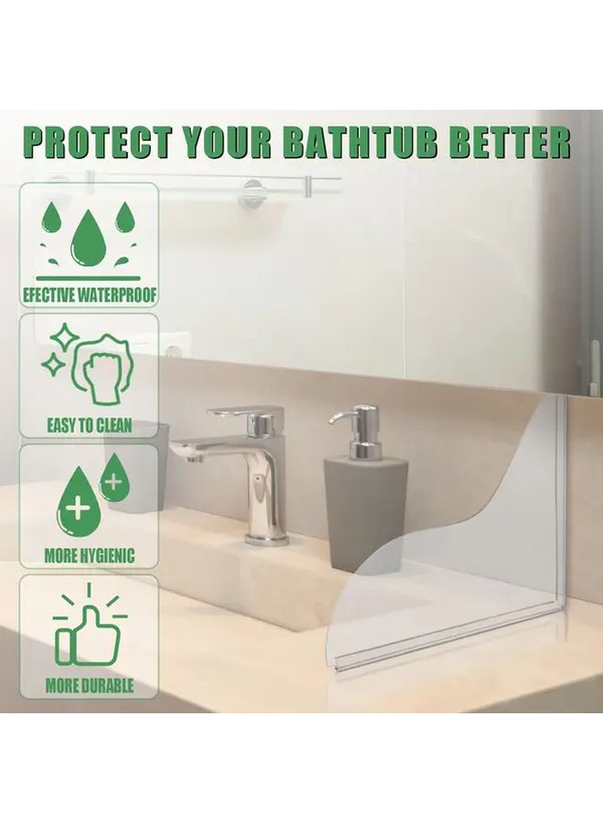 2pcs Self Adhesive Shower Splash Guards Transparent Acrylic Bathtub Corner Guards Curved Design Prevents Water Splashing Outside Tub Easy Install No Tools Needed Bathroom Safety Floor Protection Minimalist Style Sturdy Construction No Drill Guard Household Essentials - Image 5
