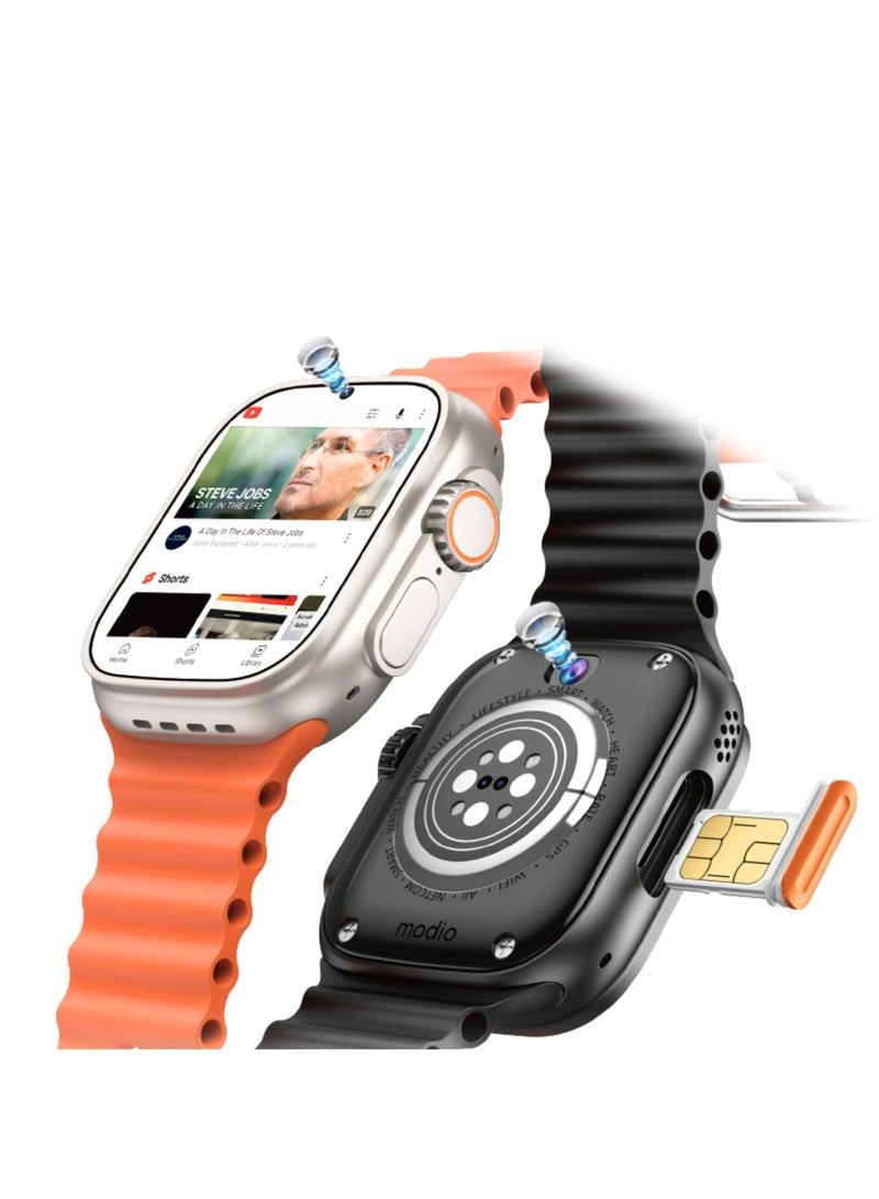 Modio Ultra Smart Watch ST10 _Android Smart Watch HD 2.2 inch Display With Sim Full Touch Screen 4Gb Ram 64 Gb 3 Set Strap and Wireless Charger - Image 1