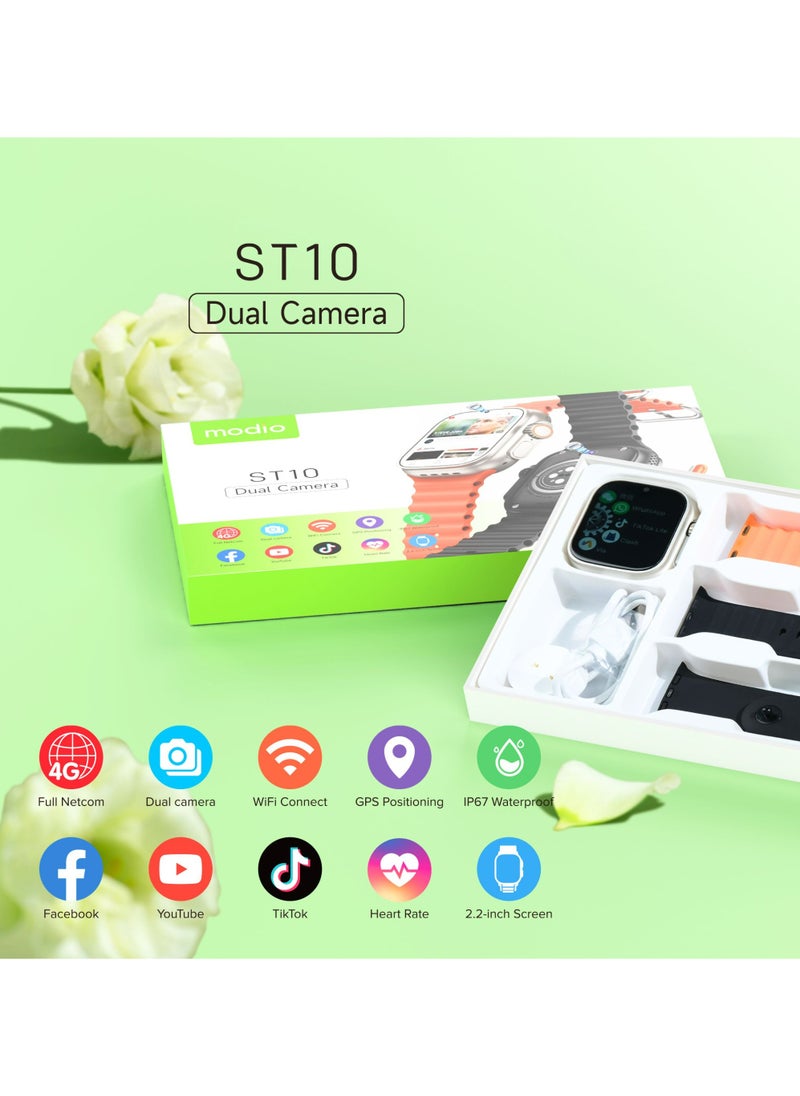 modio - Modio Ultra Smart Watch ST10 _Android Smart Watch HD 2.2 inch Display With Sim Full Touch Screen 4Gb Ram 64 Gb 3 Set Strap and Wireless Charger - Image 1