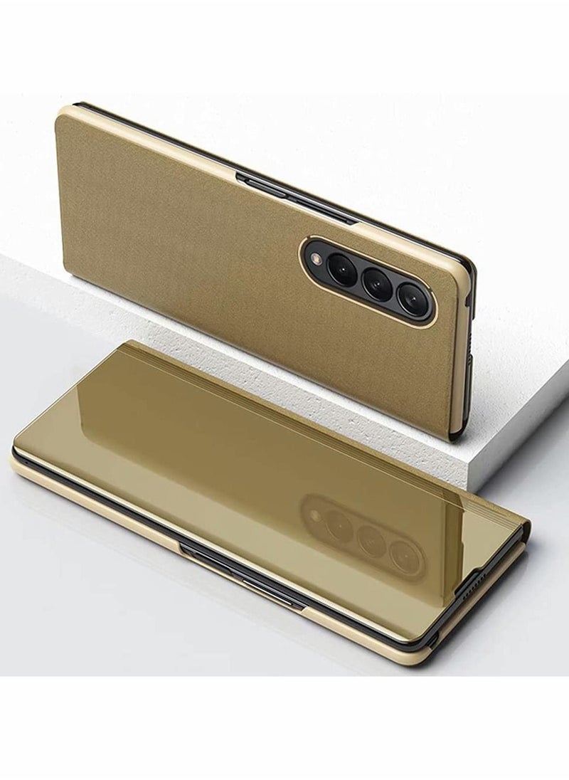 Y&D Case for Samsung Z Fold 3 Cover, Plating Mirror Makeup Phone Flip Shockproof Cover  - Image 2