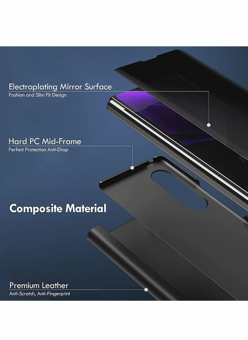 Y&D Case for Samsung Z Fold 3 Cover, Plating Mirror Makeup Phone Flip Shockproof Cover  - Image 4