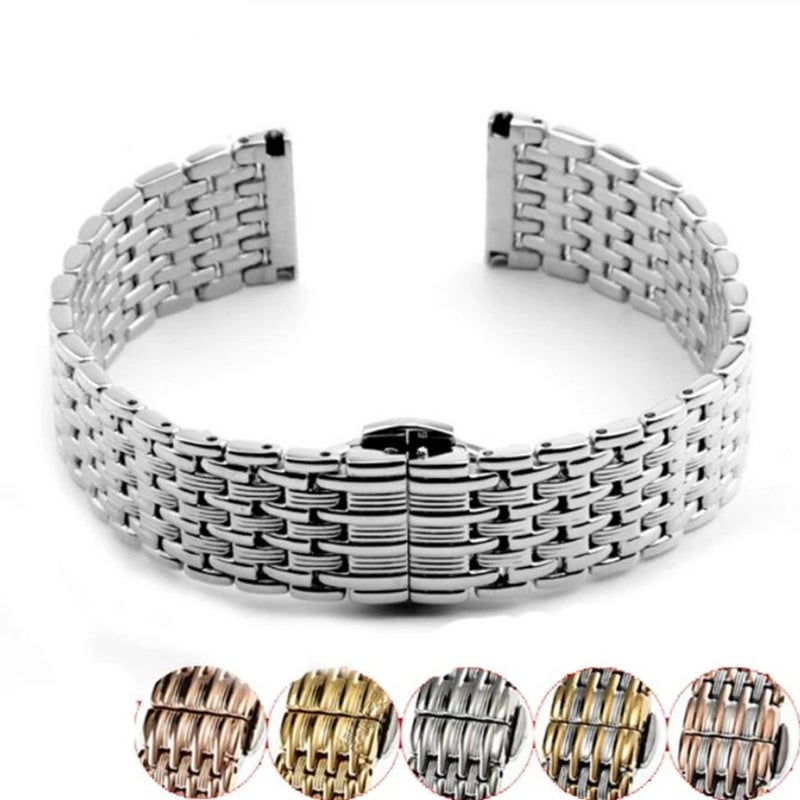 Bluejw Fashion Solid 304 Stainless Steel Watch Band Replacement Strap for 18mm 20mm 22mm Watches – Durable Metal Bracelet Compatible with Multiple Watch Models - Image 2