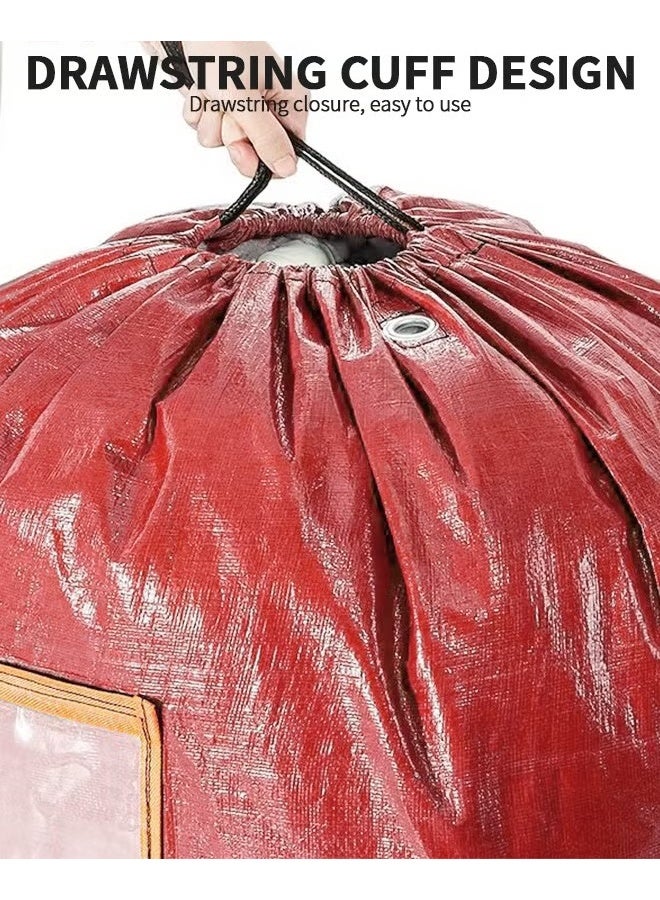 Large Capacity Moving Bags,1Pc 250L Waterproof Storage Bins With Drawstring And Visual label for Bedding,Clothes,and More,Ideal for Home Organization and Relocation,50x50x100cm,Black Red - Image 3