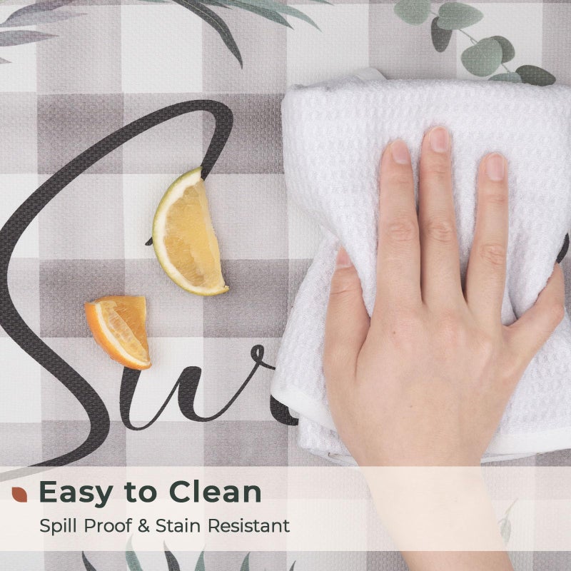FRESHMINT Kitchen Mats Sets 2 Piece Cushioned Anti-Fatigue Comfort Mat for Home & Office Ergonomically Engineered Memory Foam Kitchen Rug Waterproof Non-Skid, 30" by 17" + 47" by 17", Check Sweet Home - Image 4