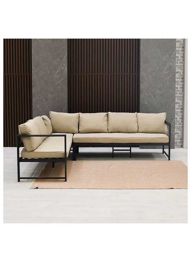 DANUBE HOME Arial 9-Seater Outdoor Sofa Dining Set Metal Frame Modern Garden Furniture Beige  - Image 5