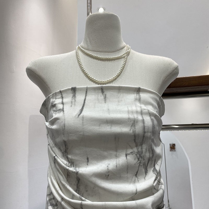 Strapless Vest Women'S Irregular Korean Style Spice Girls Slim Look All-Match Pleated Chic Top For 2025 - Image 5