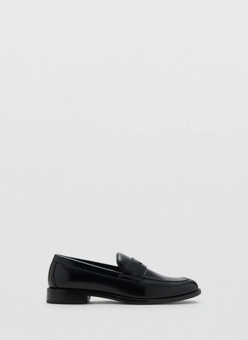 Mango Man Nappa leather-effect moccasins