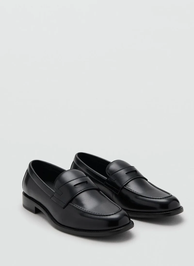 Mango Man Nappa leather-effect moccasins