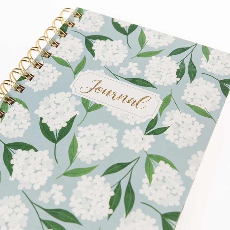Graphique White Hydrangeas Hardbound Spiral Journal, 160 Ruled Pages Hard Cover Notebook, Diary, Lists, Record Month and Date, Premium Paper, 6” x 8” - Image 3