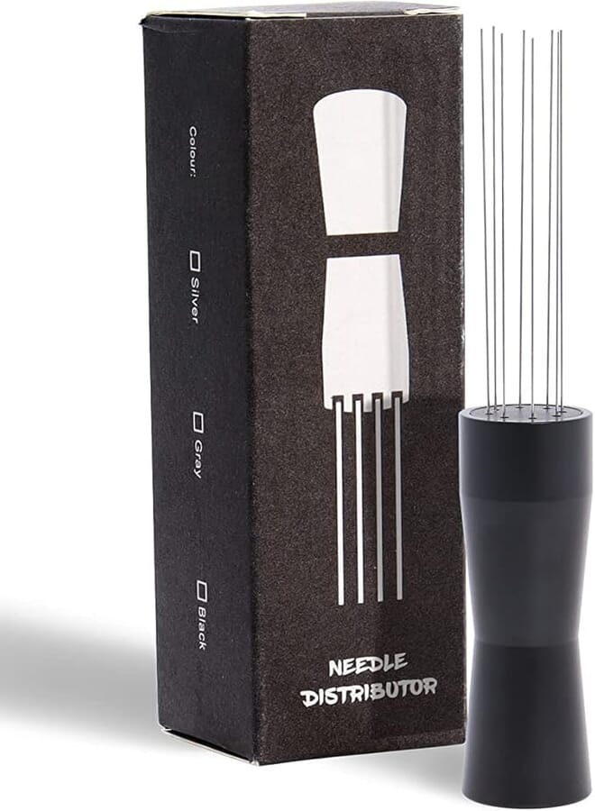 Hoqqf Coffee Stirrer Tamper, WDT Tool, Stainless Steel Needle Manipulation Distributor Coffee Needle Barista Accessories (Black)