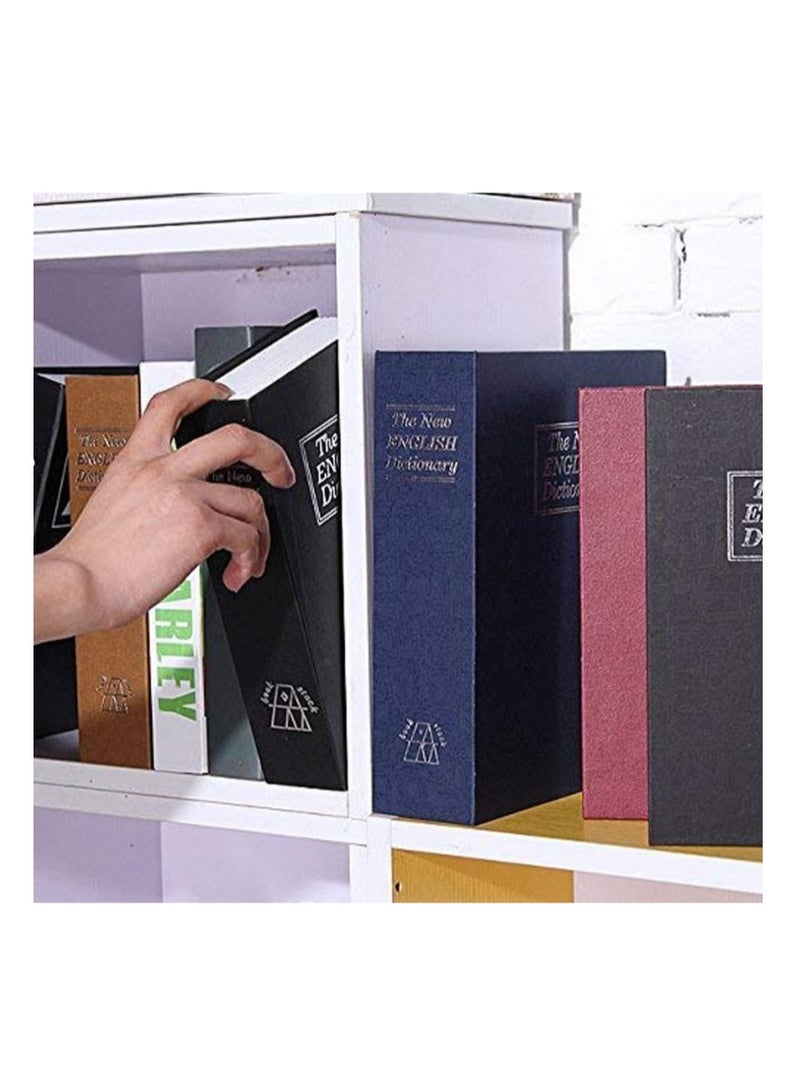 Multi color - Metal Safe 24 x 15.5 x 5.5 cm with key In The Form Of A Real Book To Save Money - Real Book Safe - Book Safe, Dictionary Diversion Hidden Book Portable Safe Box, for Storing Money, Jewelry and Passport - small metal safe box, book shape For jewelry and money - Image 5